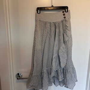 Free people blue and white striped skirt
